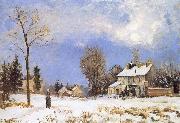 Camille Pissarro Snow housing oil painting artist